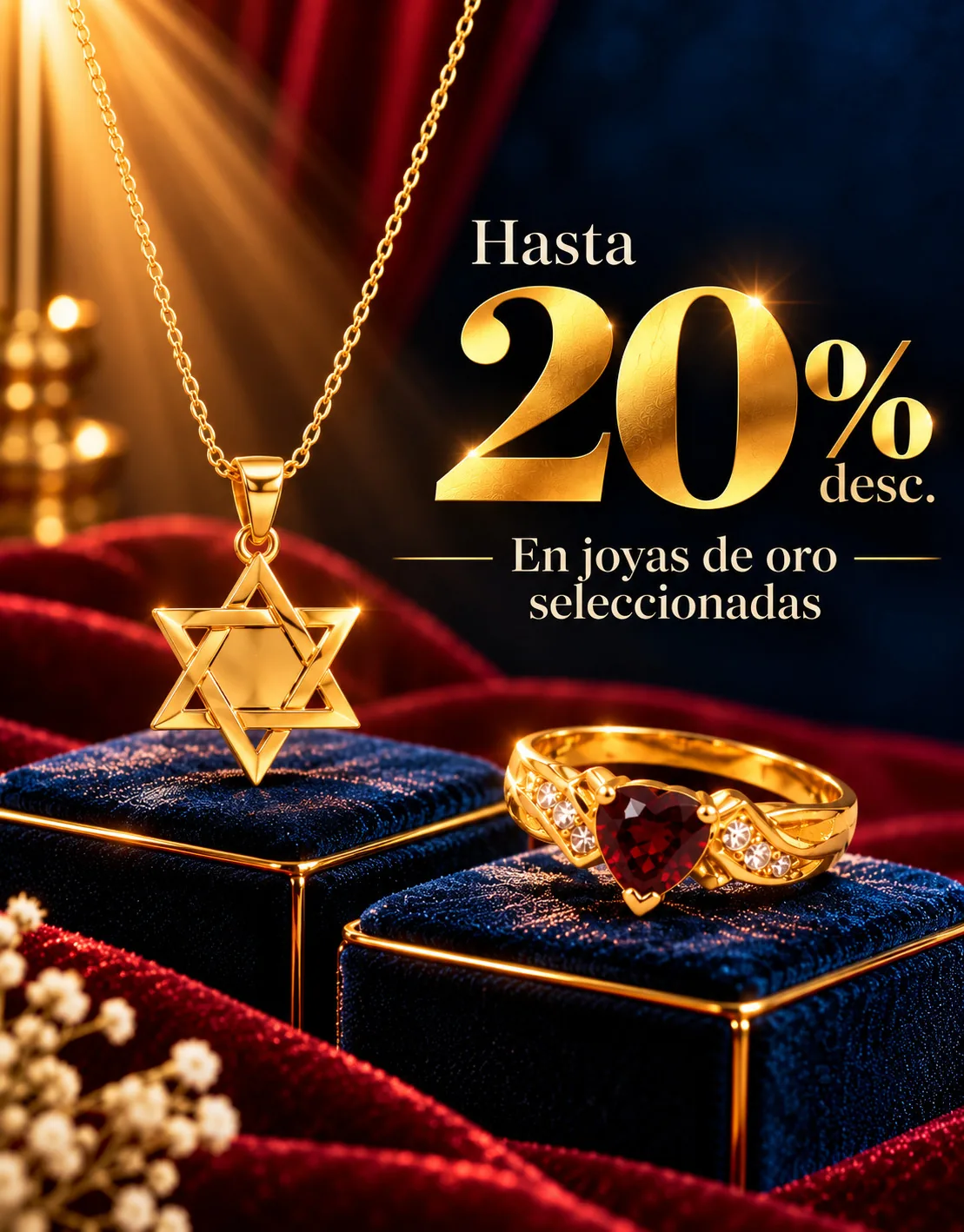 Hasta 20 % de descuento en joyas de oro seleccionadas