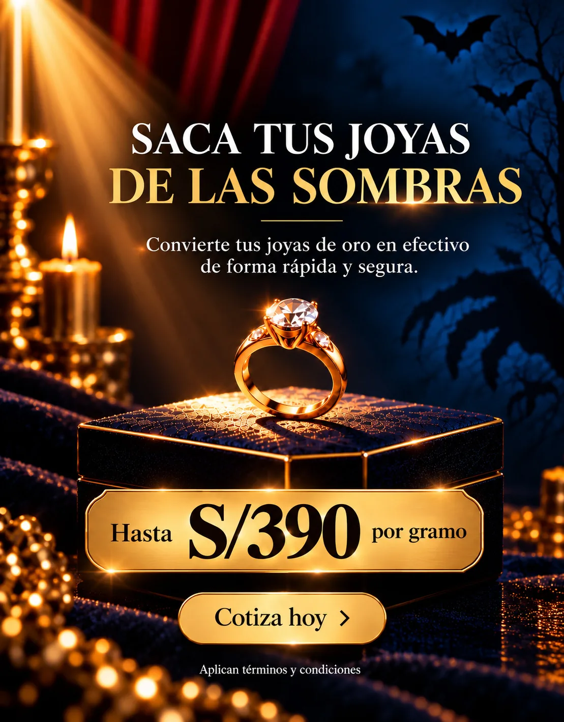 Saca tus joyas de las sombras: convierte tus joyas de oro en efectivo, hasta S/390 por gramo