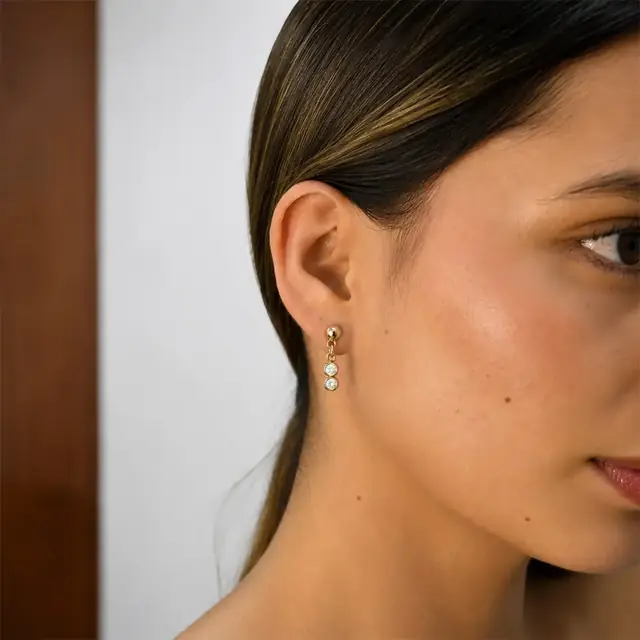 Aretes de oro 18k