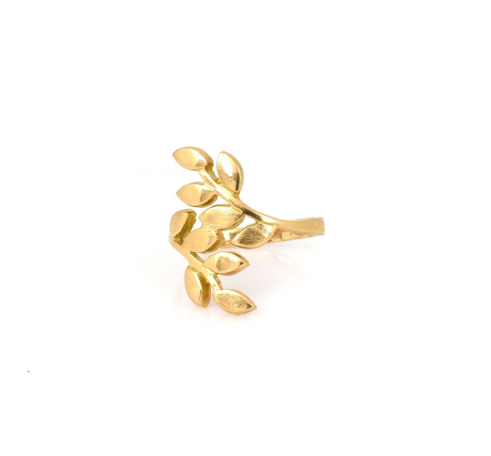 Anillo oro 18k hojas