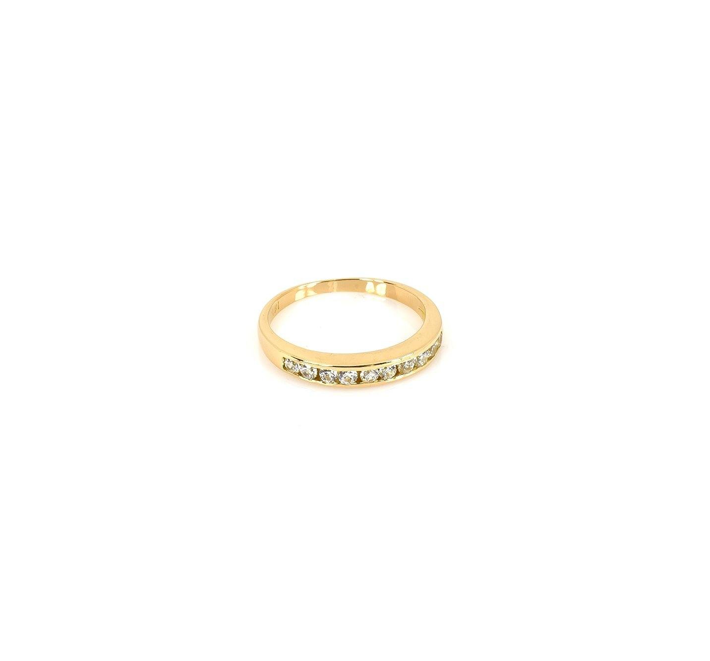 Anillo de oro para mujer 18k cintillo con piedras blancas Inticash