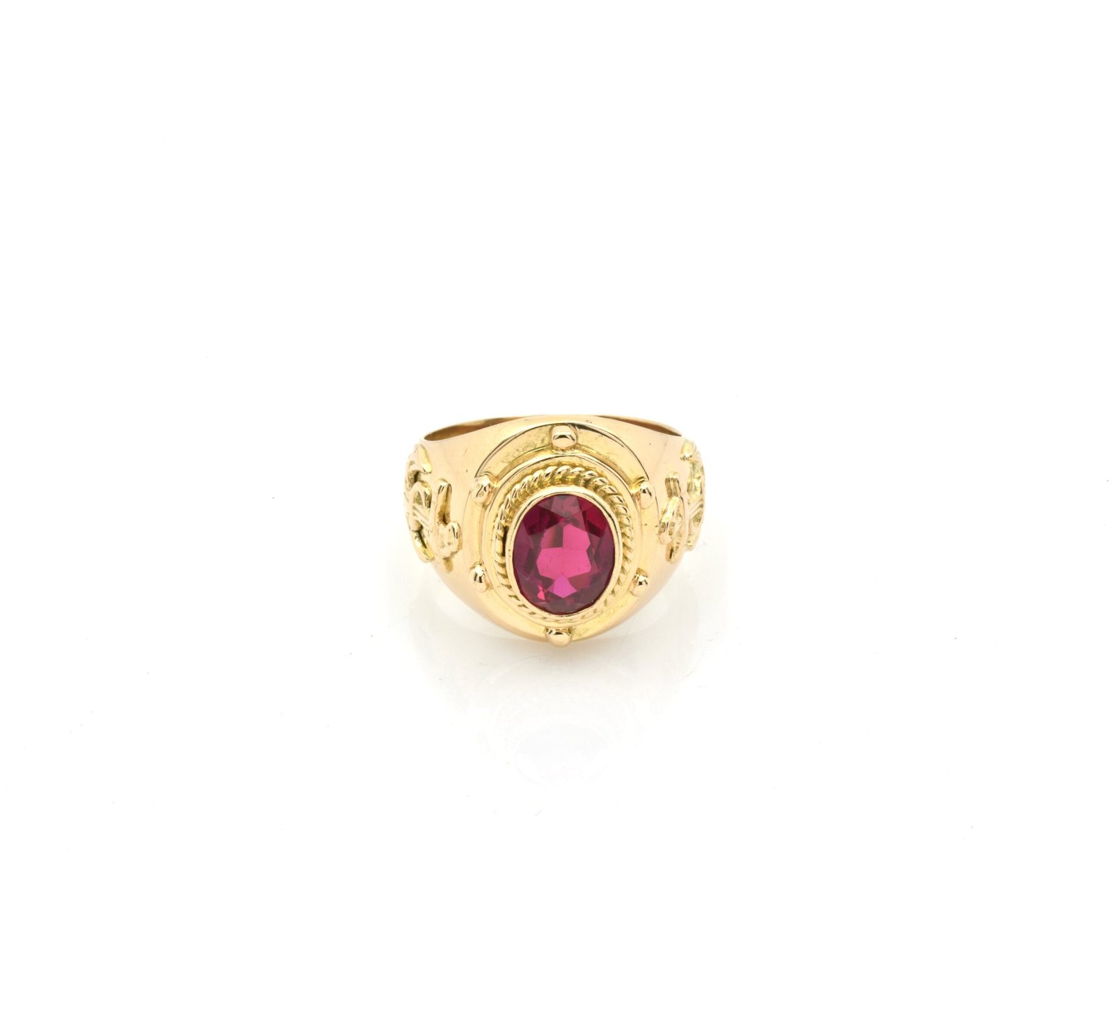 Anillo de oro para online hombre con piedra roja