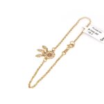 Pulsera de oro para mujer 18k diseño mallorquina con dije atrapasueños seguro resorte