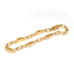 Pulsera de oro para mujer 18k diseño articulada con partes arenados