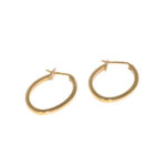 Aretes de oro para mujer 18k diseño candonga ovalada seguro a presión