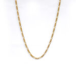 Cadena de oro para mujer 18k diseño fígaro 3x1 seguro gancho simple