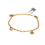 Pulsera de oro para mujer 18k diseño fígaro 1x1 con colgantes naturaleza seguro pico de loro