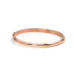 Pulsera de oro para mujer 18k diseño rígida media caña ovalada