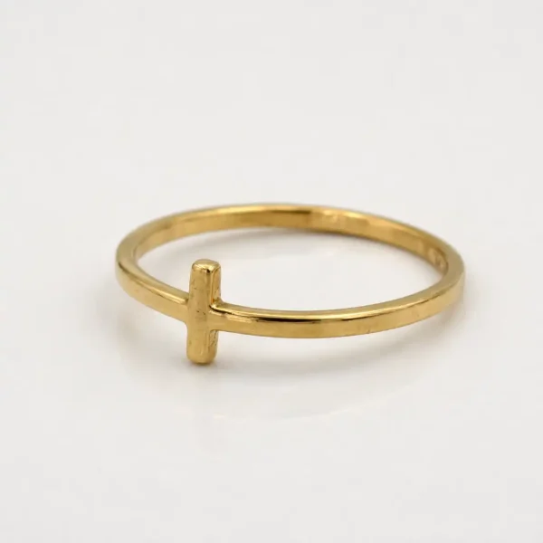 Anillo de oro estándar 18k diseño básico cruz