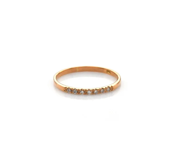 Anillo para mujer oro 18k diseño cintillo con 7 diamantes corte brillante (H-VS1)