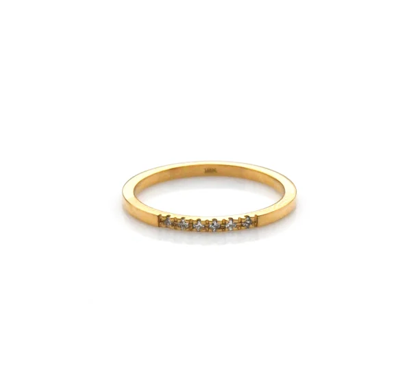 Anillo de oro para mujer 18k diseño cintillo con 6 diamantes corte brillante (G-VS1)