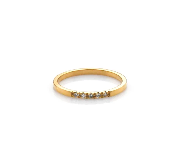 Anillo para mujer oro 18k diseño cintillo con 5 diamantes corte brillante (H-SI1)